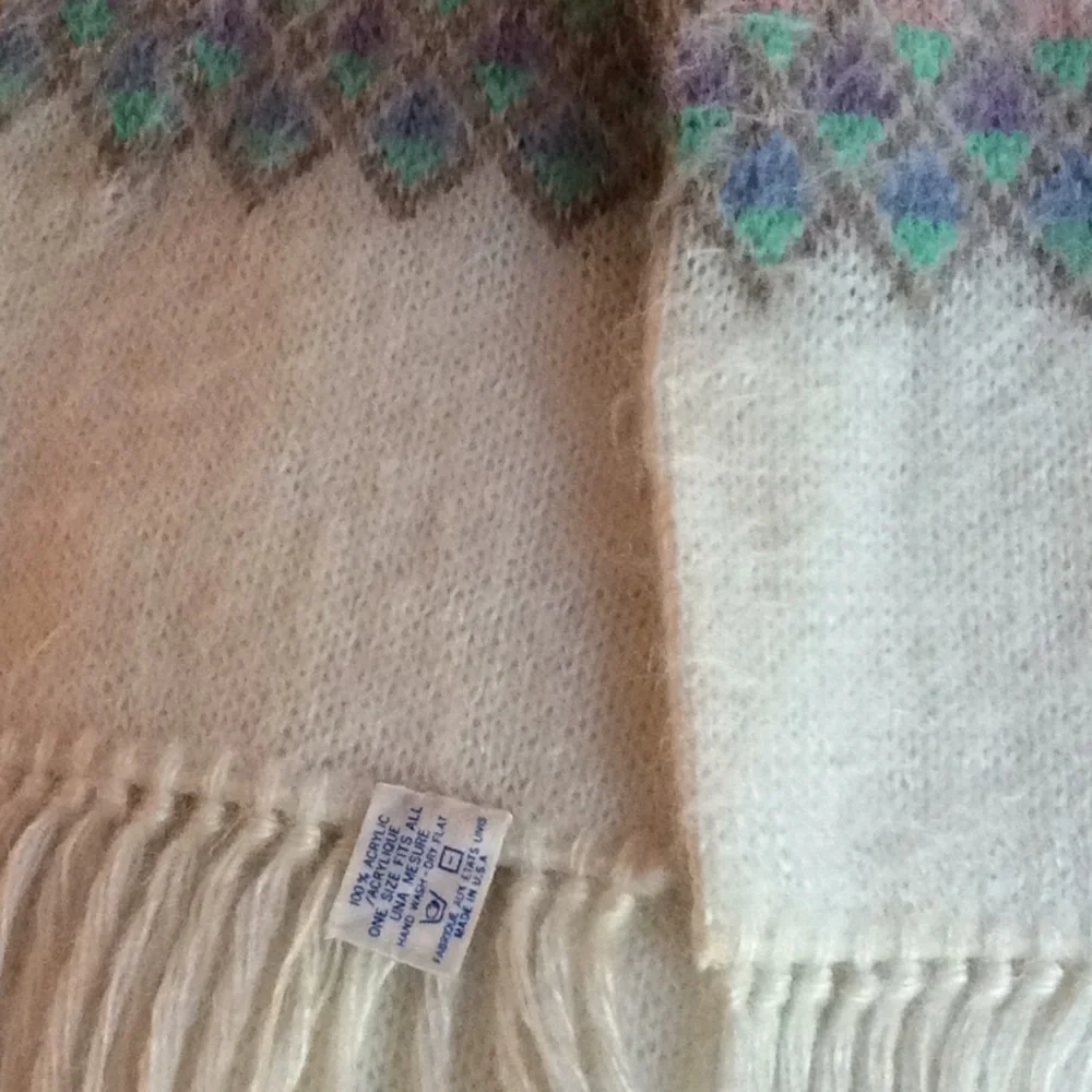 Hansen Knit Patterned Scarf Vintage